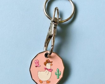 Cowboy Goose Pound Coin trolley coin - Keyring GBP