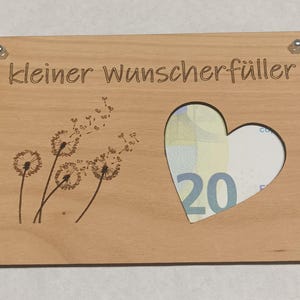 Geld Geschenkkarte aus Sperrholz, kleiner Wunscherfüller