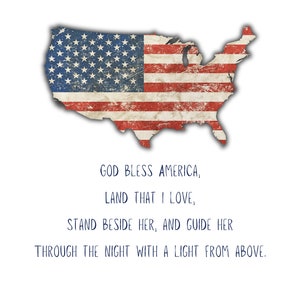 Beautiful God Bless America download print, Patriotic
