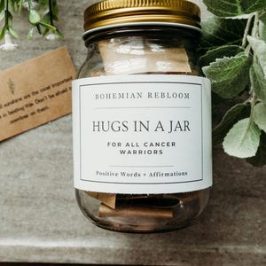 Hugs in a Jar, Cancer Warrior Affirmations, Encouragement Gift, Hope Cards image 4