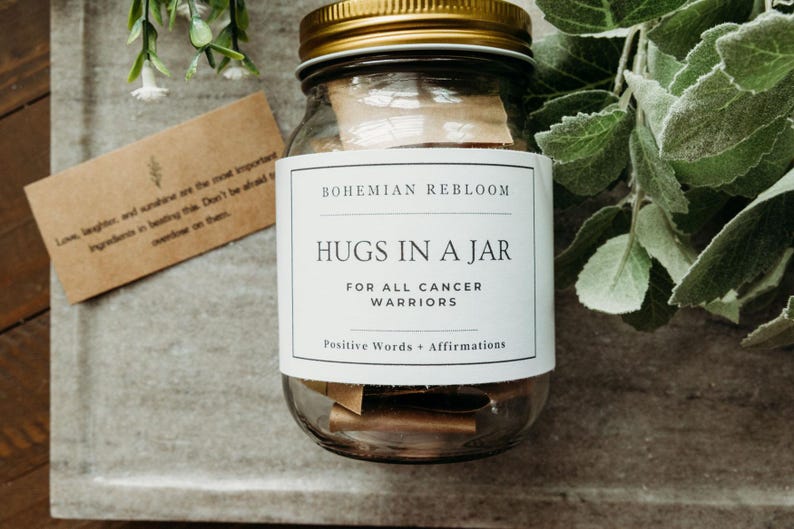 Hugs in a Jar, Cancer Warrior Affirmations, Encouragement Gift, Hope Cards image 4