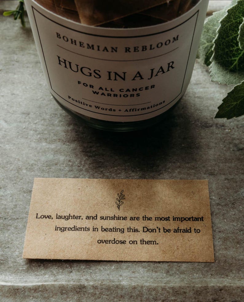 Hugs in a Jar, Cancer Warrior Affirmations, Encouragement Gift, Hope Cards image 6