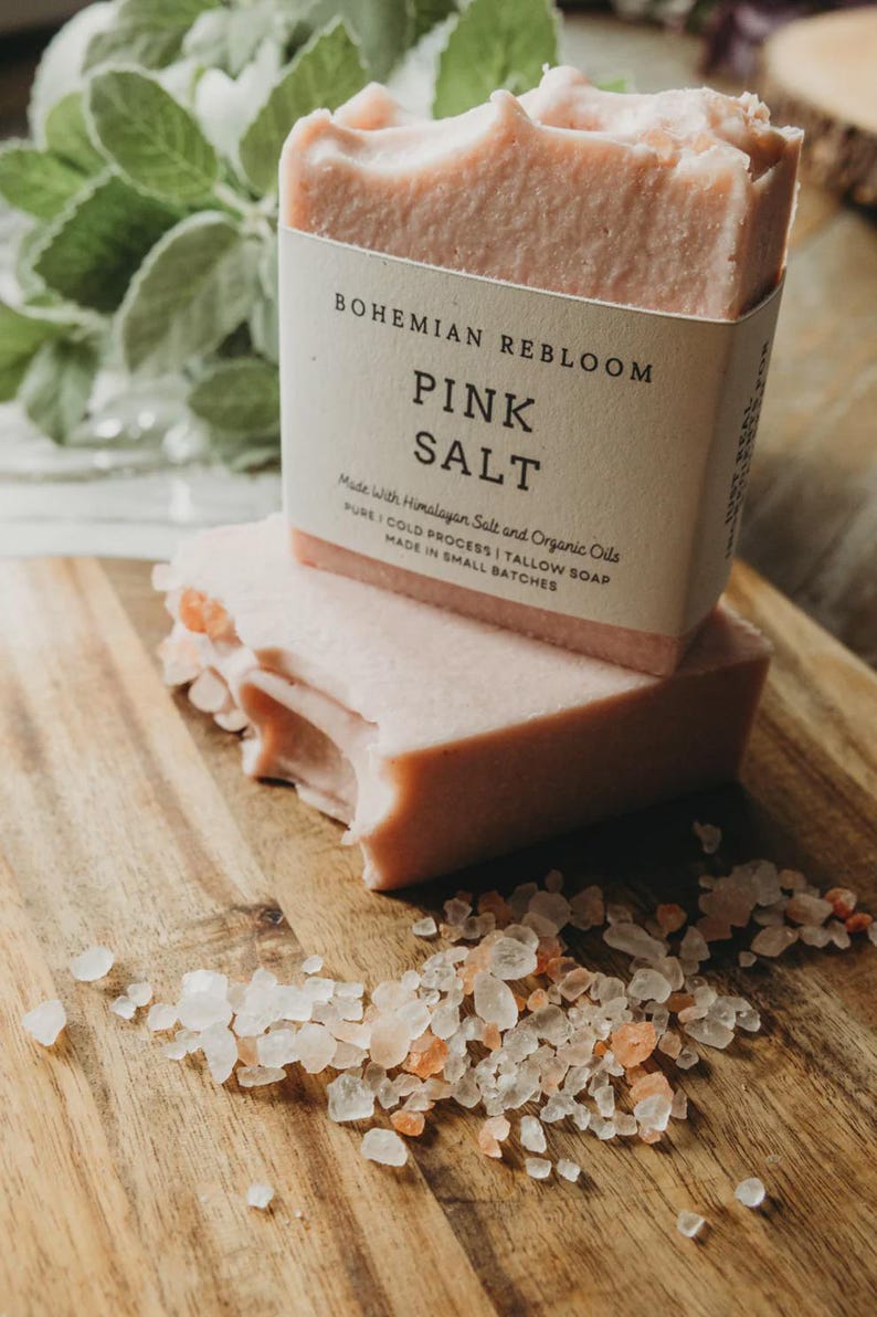Handmade Pink Himalayan Salt Grass Fed Tallow Soap - Etsy