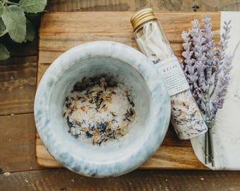 Handmade All Natural Lavender Rosemary Bath Soak Made With Soothing Bath Salts