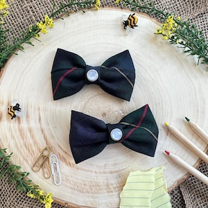 Pigtail Bows School Uniform, Plaid Bows, Back to School, Hair accessory, ClassExceed hair bow,
