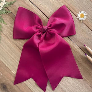 Burgundy holiday hair bow Extra large, long tail bow for women, girls&#39; hair bows, Vine hair accessories, Thanksgiving & Christmas gifts