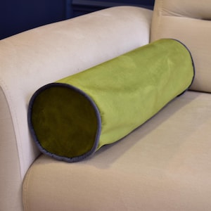 Green Velvet Bolster Pillow Cover: Piping Detail, Custom Sizes
