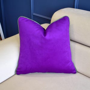 Velvet Pillow Cover with Piping: Cozy Home Decor, All Sizes