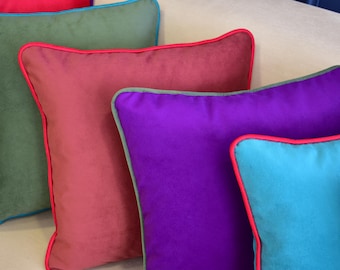 Federa per cuscino in velluto con bordino: cuscino decorativo di design, tutte le misure