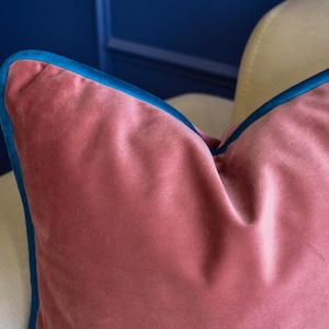 Modern velvet pillow cover * Piping throw pillow cover * Designer velvet cushion cover * Decorative velvet pillow case * All size All colors