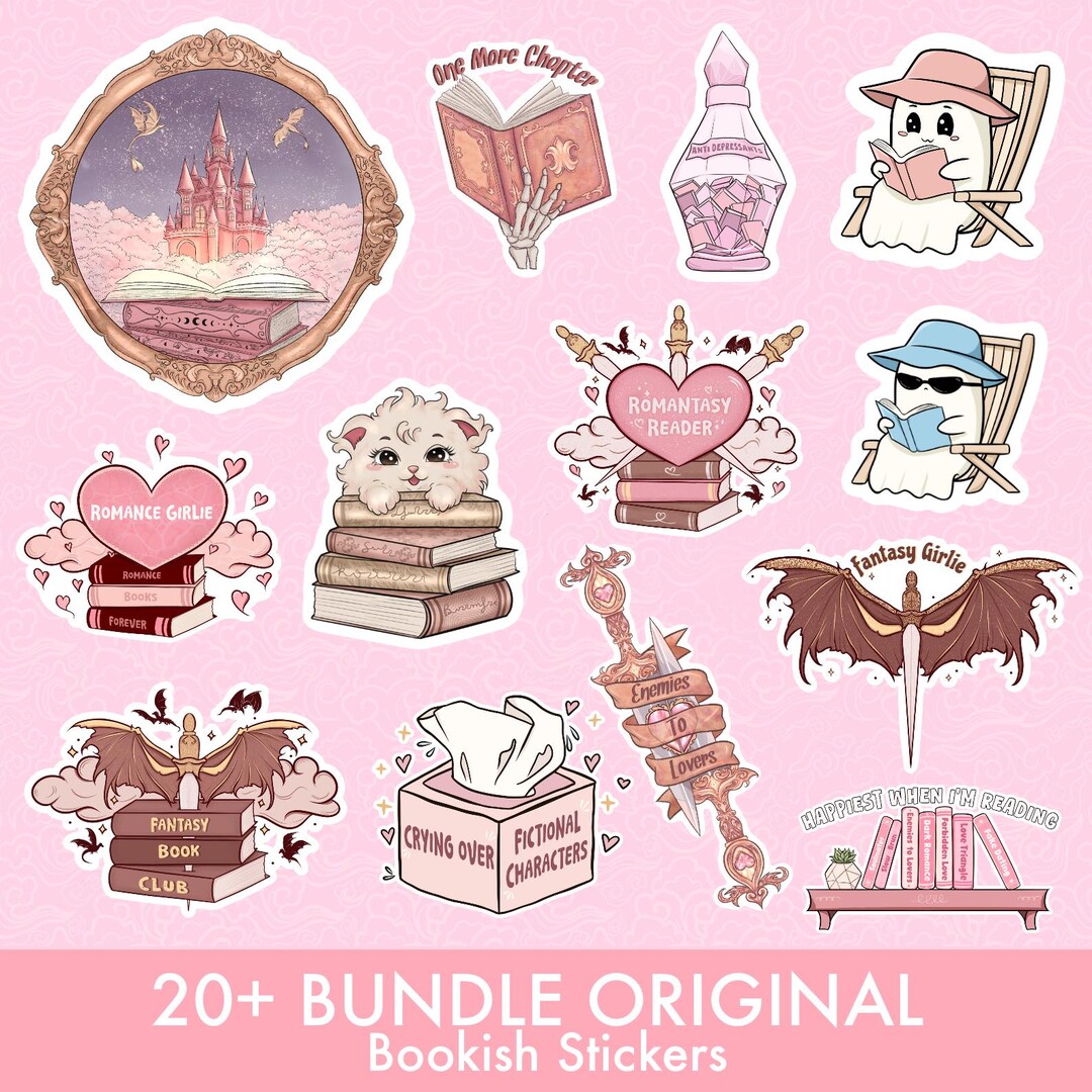 Sticker Bundle Bookish Romantasy | Printable Book Stickers for Romance ...