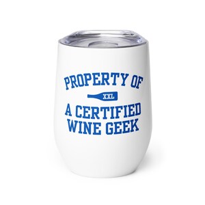 Certified Wine Geek 12oz Stainless Steel Wine Tumbler – Insulated Cup with Lid, Perfect for Wine Enthusiasts and On-the-Go Sipping