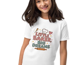 Little Baker Big Dreams kinder T-shirt – schattig bakshirt voor kinderen – cadeau Future Baker – verjaardagsshirt bakken – Junior Chef T-shirt