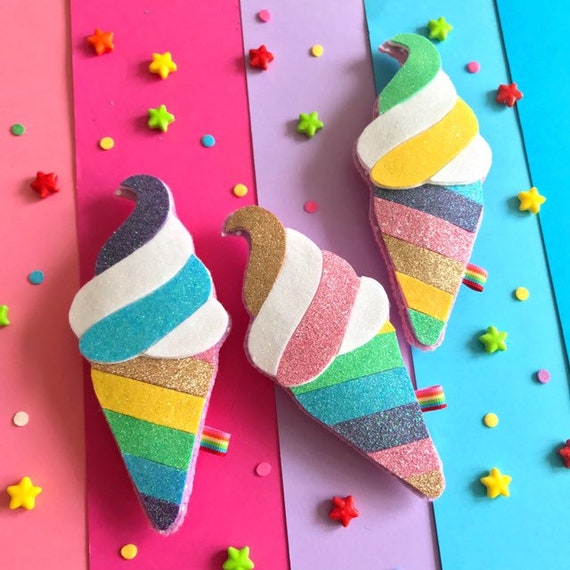 Ice Cream Cone Rainbow Bunting Garland Mobile Bag Etsy