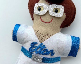 Felton John felt hanging decoration - inspired by Elton John Baseball Version