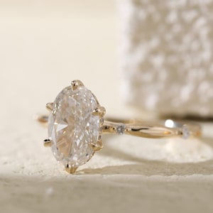 1.60 CT Oval Moissanite Engagement Ring with Hidden Halo, 18k Gold Wedding Ring, Promise Ring, GRA Certified D-VVS1 Diamond Anniversary Ring