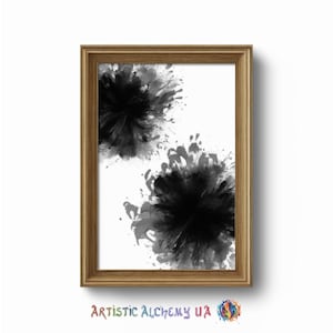 Black and White Abstract Art Print: Modern Wall Decor (Digital Print)