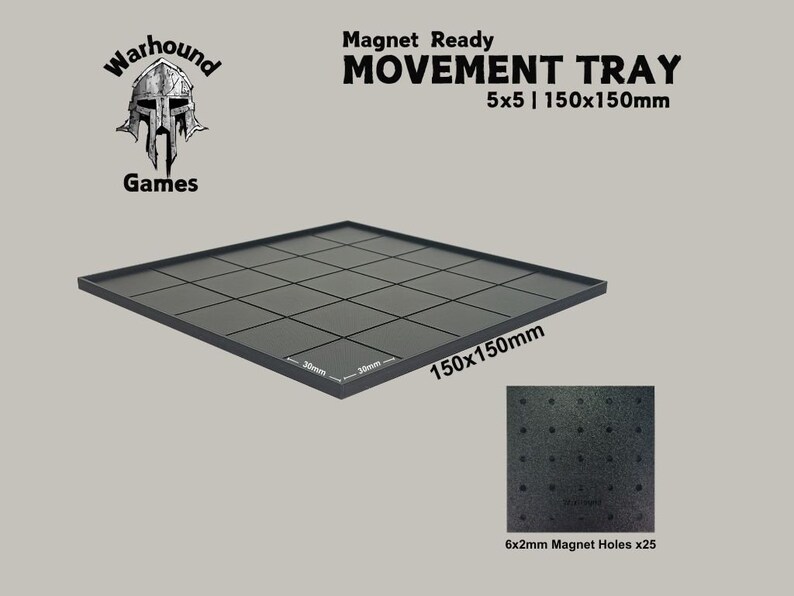 30mm Movement Tray 150x150, 150x120, 150x90, 150x60, 150x30 5x5, 5x4, 5x3, 5x2, 5x1 Square Base Old World Warhammer Fantasy