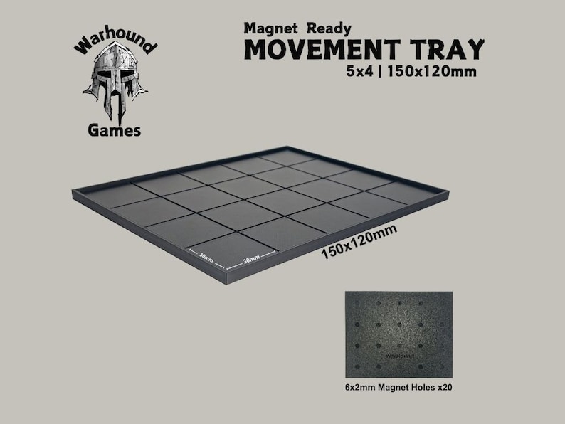 30mm Movement Tray 150x150, 150x120, 150x90, 150x60, 150x30 5x5, 5x4, 5x3, 5x2, 5x1 Square Base Old World Warhammer Fantasy