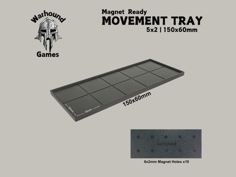 30mm Movement Tray 150x150, 150x120, 150x90, 150x60, 150x30 5x5, 5x4, 5x3, 5x2, 5x1 Square Base Old World Warhammer Fantasy