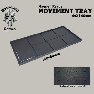 Movement Tray 40mm 4x2 160x80mm Square base Old world Warhammer Fantasy