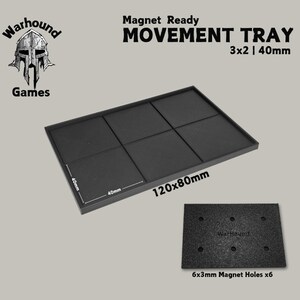 Movement Tray 40mm 3x2 120x80mm Square base Old world Warhammer Fantasy