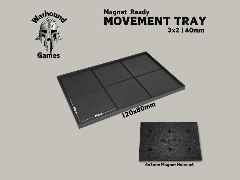 Movement Tray 40mm 3x2 120x80mm Square base Old world Warhammer Fantasy