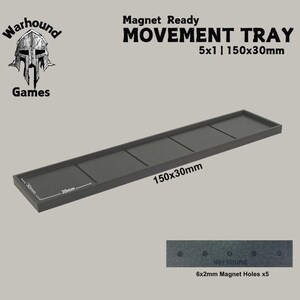 30mm Movement Tray 150x150, 150x120, 150x90, 150x60, 150x30 5x5, 5x4, 5x3, 5x2, 5x1 Square Base Old World Warhammer Fantasy
