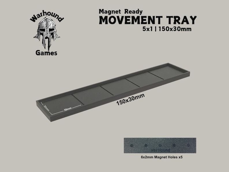 30mm Movement Tray 150x150, 150x120, 150x90, 150x60, 150x30 5x5, 5x4, 5x3, 5x2, 5x1 Square Base Old World Warhammer Fantasy