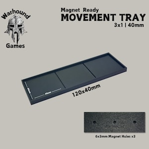 Movement Tray 40mm 3x1 120x40mm Square base Old world Warhammer Fantasy