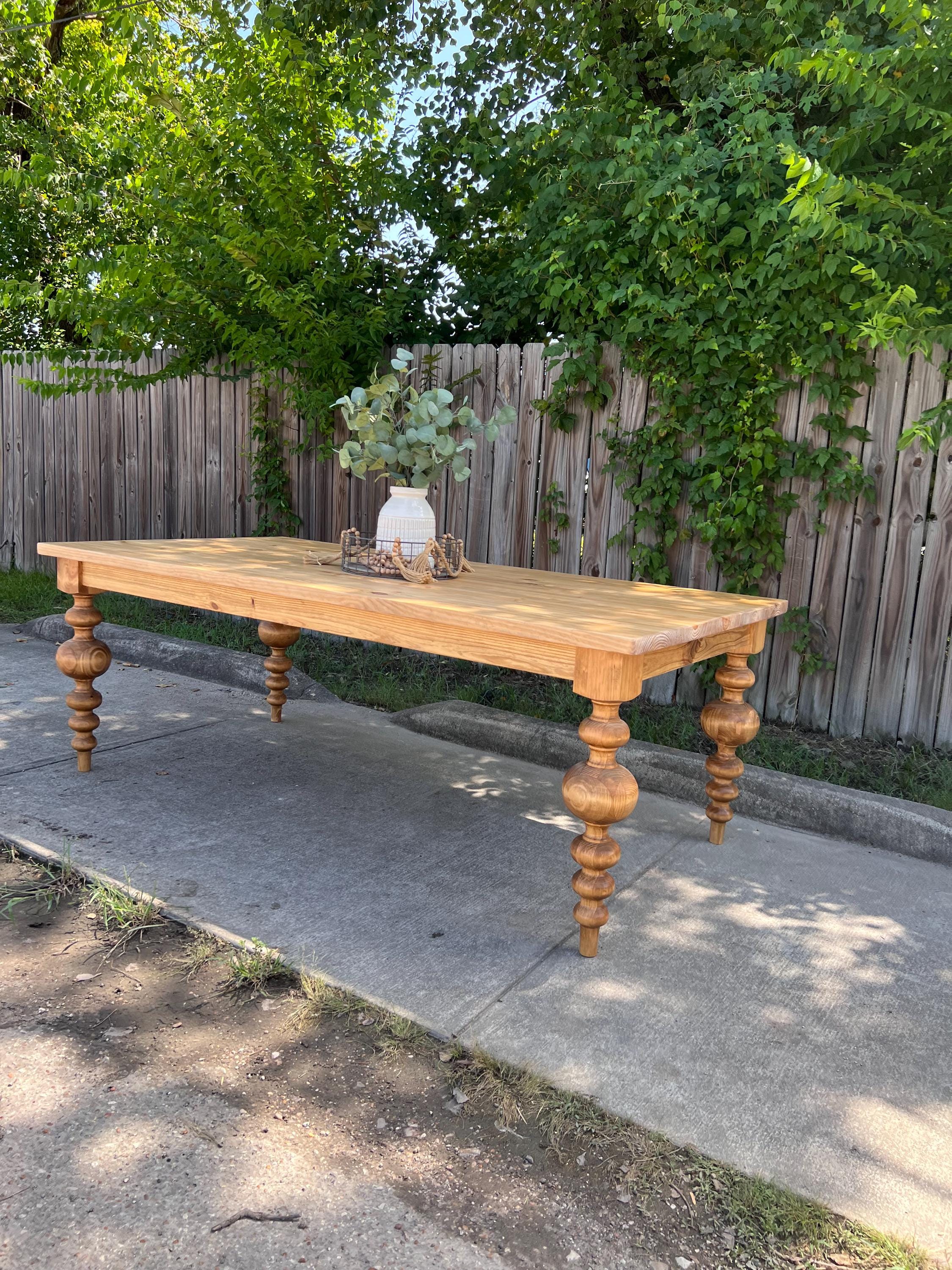 Solid Wood Dining Table – Handcrafted Farmhouse Dining Table – Rustic ...