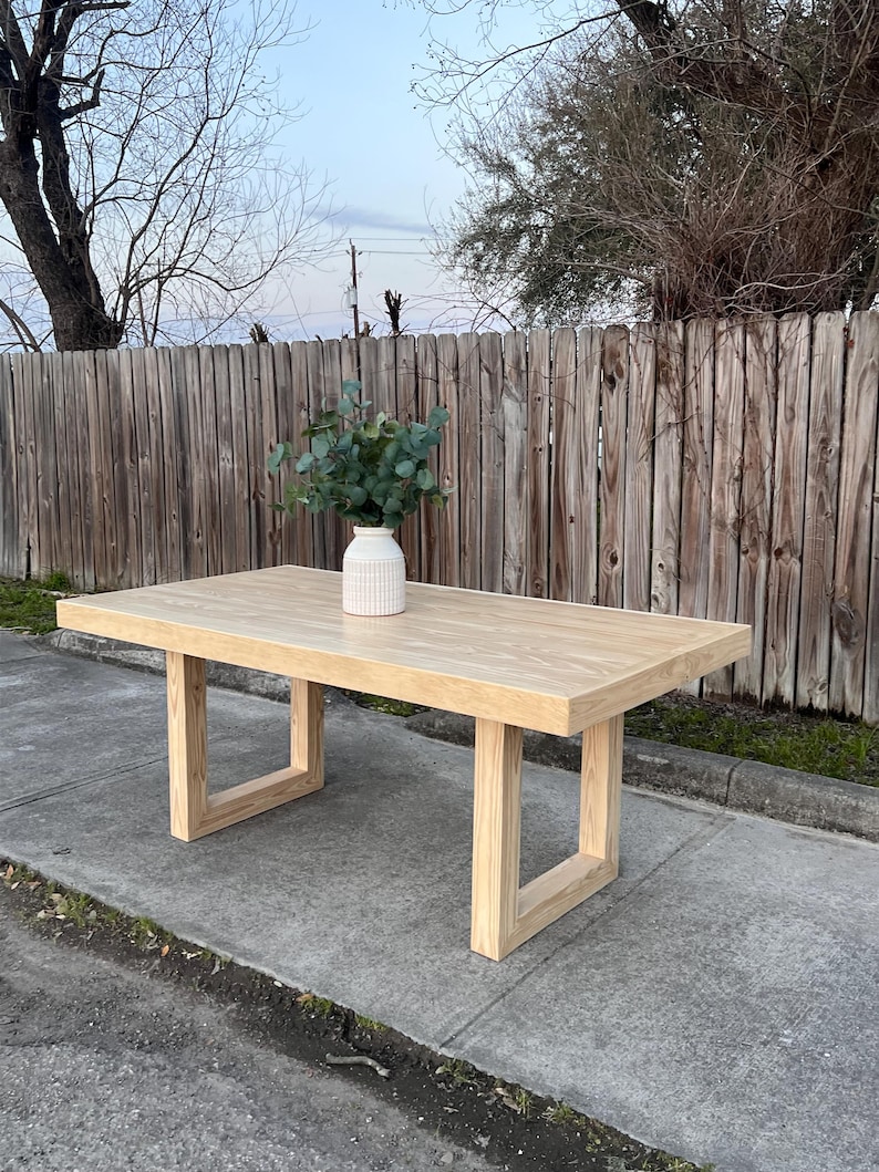 Handcrafted Solid Pine Wood Dining Table: Modern Rustic Farmhouse ...