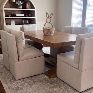 Yorkshire -  Customizable Solid Wood Dining Table, FREE SHIPPING Farmhouse Style, Handmade Rustic Furniture, Traditional Style Handcrafted