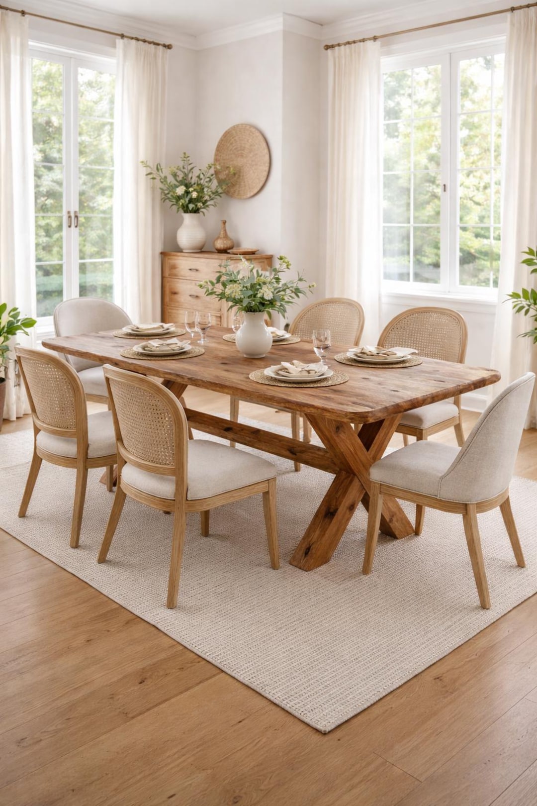 Solid Wood Dining Table – Rustic X Legs, Custom Texas Made Furniture - Etsy
