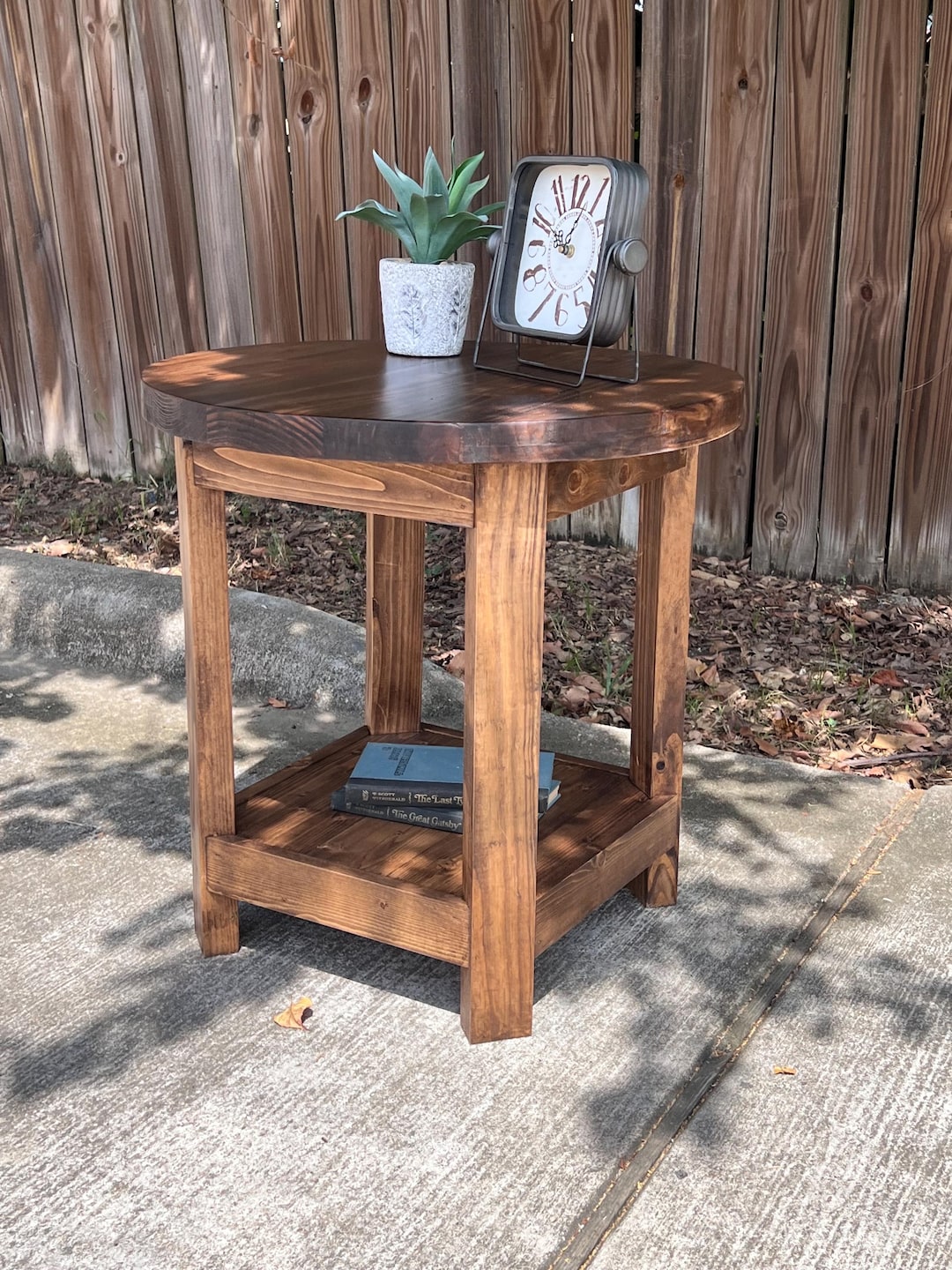 EASTON Round Side End Table - 100% Solid Wood Table | Handcrafted ...