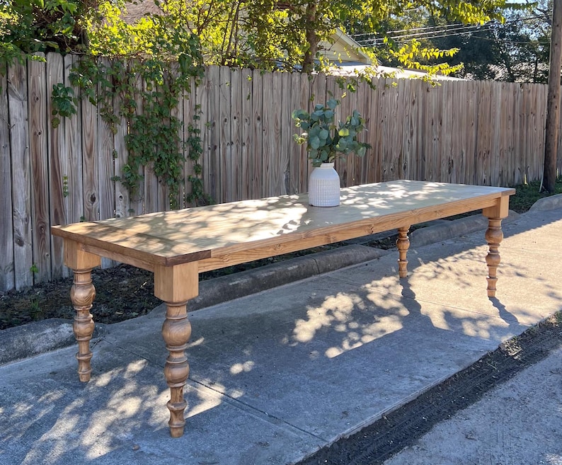 Customizable Solid Wood Dining Table - With Drawer Option - RH Table - Modern Farmhouse Rustic ...