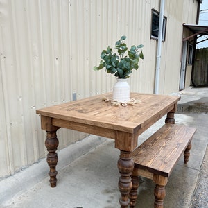 Dasha - Custom Built Dining Table With Bench - 100% Solid Wood - RH ...