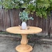 Solid Wood Round Dining Table Curved Base Pedestals - Modern Rustic ...