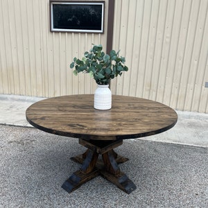 ELEANOR - Custom Round Dining Table Curved Base Pedestals - 100% Solid ...
