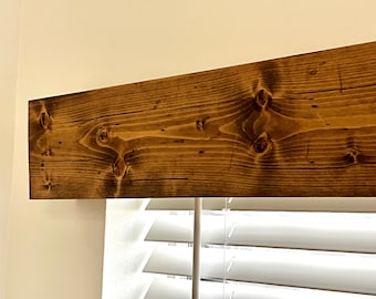 Rustic Farmhouse Wood Valance Cornice - Customizable Wood Window Valance, Handcrafted Wood Pelmet Box, Decorative Curtain Box, FREE Shipping