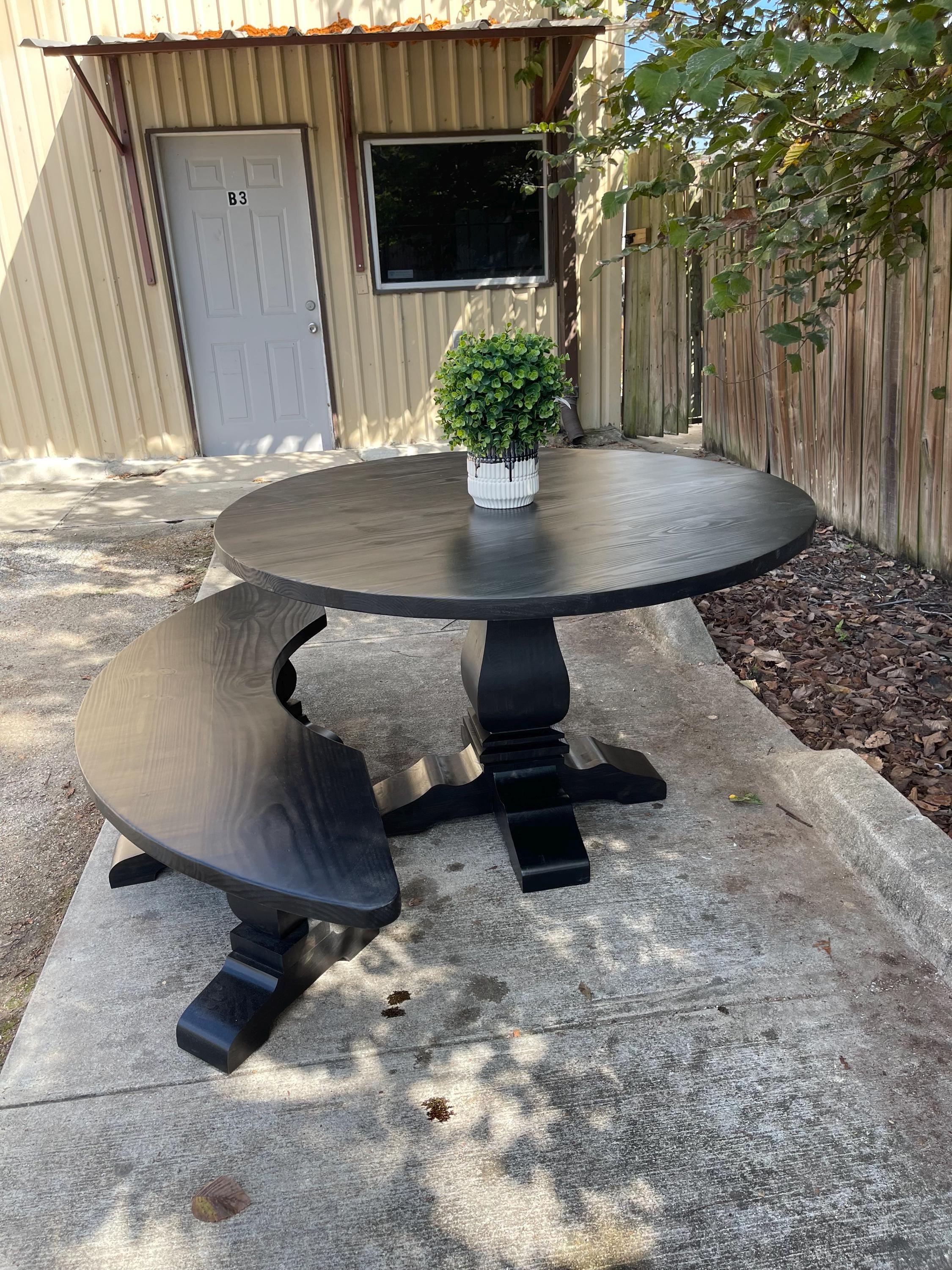 Solid Wood Round Dining Table Custom | Farmhouse Pedestal Dining Table ...