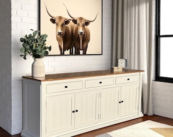 Customizable - TV Console | Buffet Sideboard | Storage Cabinet | Handcrafted | Rustic Farmhouse Charm Media Console | Modern Rustic