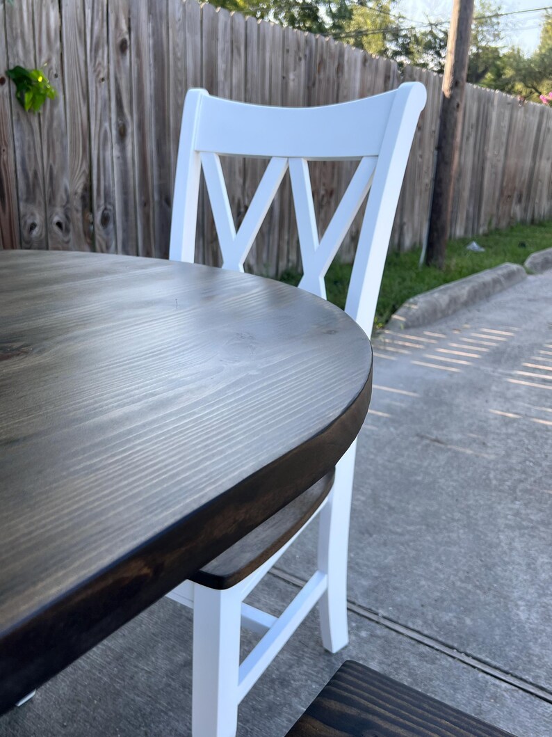 Handcrafted Solid Wood Oval Dining Table Set | Farmhouse Dining Table ...
