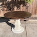 Solid Wood Round Dining Table Curved Base Pedestals - Modern Rustic ...