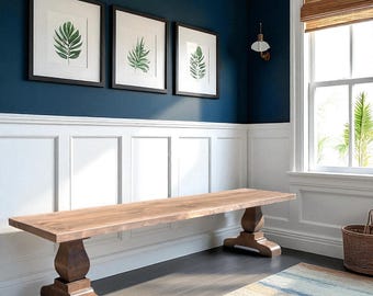 Farmhouse Bench | Custom Solid Wood Dining Bench | Entryway Bench Seating | Handcrafted Rustic Bench | Free Shipping - Yorkshire Bench
