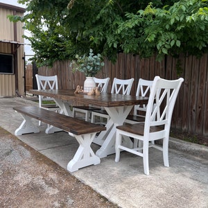 Solid Wood Dining Table Herringbone Top Solid Wood Table Set Bench ...