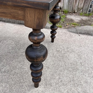 Custom Solid Wood Dining Table | RH Table | Turned Legs Table ...