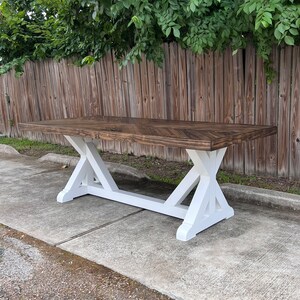 Customizable Solid Wood Dining Table Herringbone Pattern Chevron ...