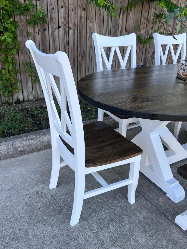 Handcrafted Solid Wood Oval Dining Table Set | Farmhouse Dining Table ...