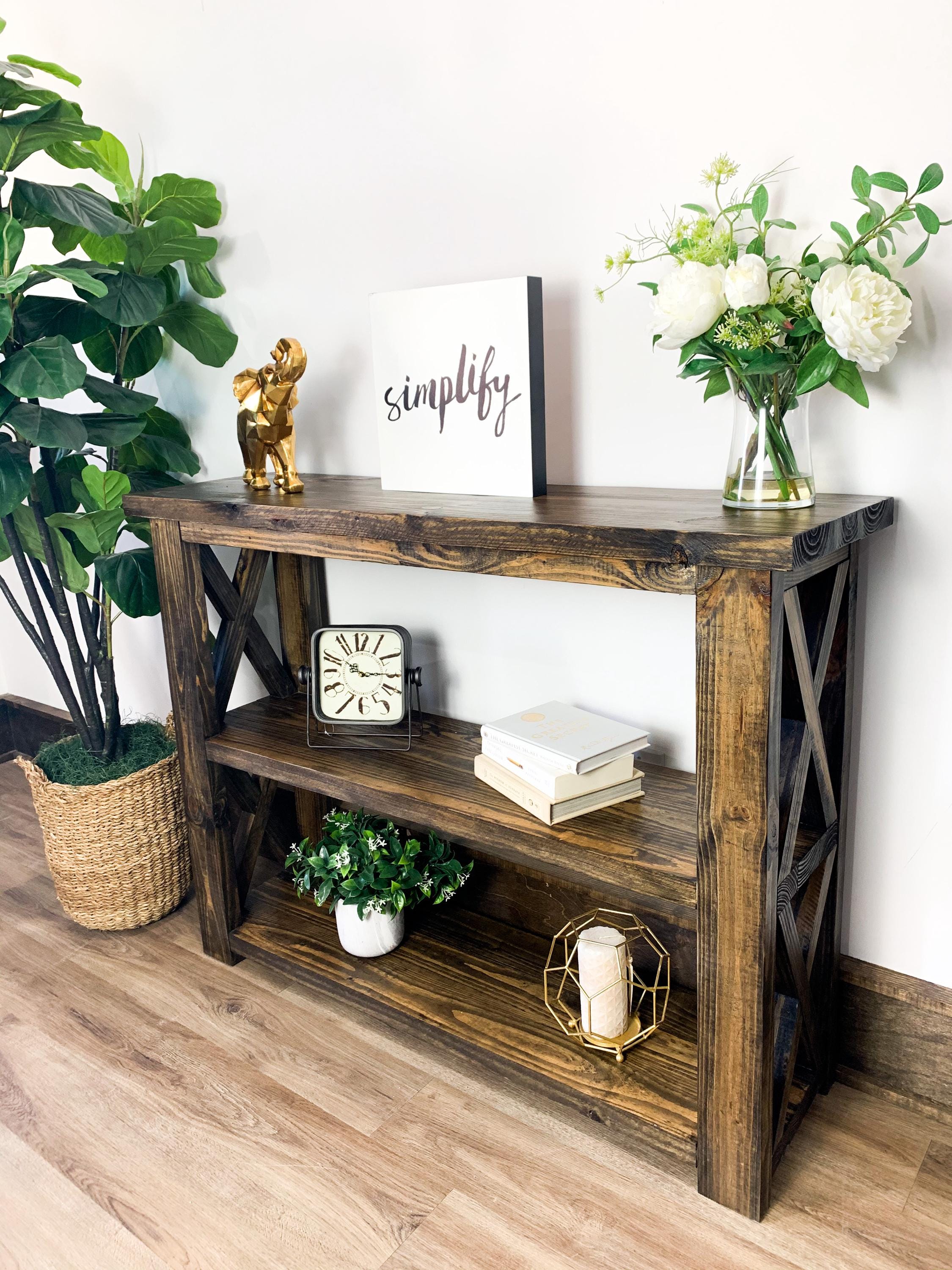 LAWSON Rustic Farmhouse Custom Entry Table Sofa Table Foyer Table 100% ...